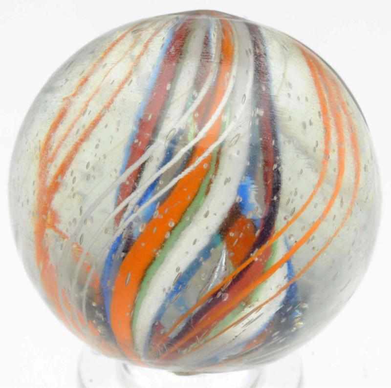 Appraisal: English Style Divided Core Swirl Marble Bright colors include orange