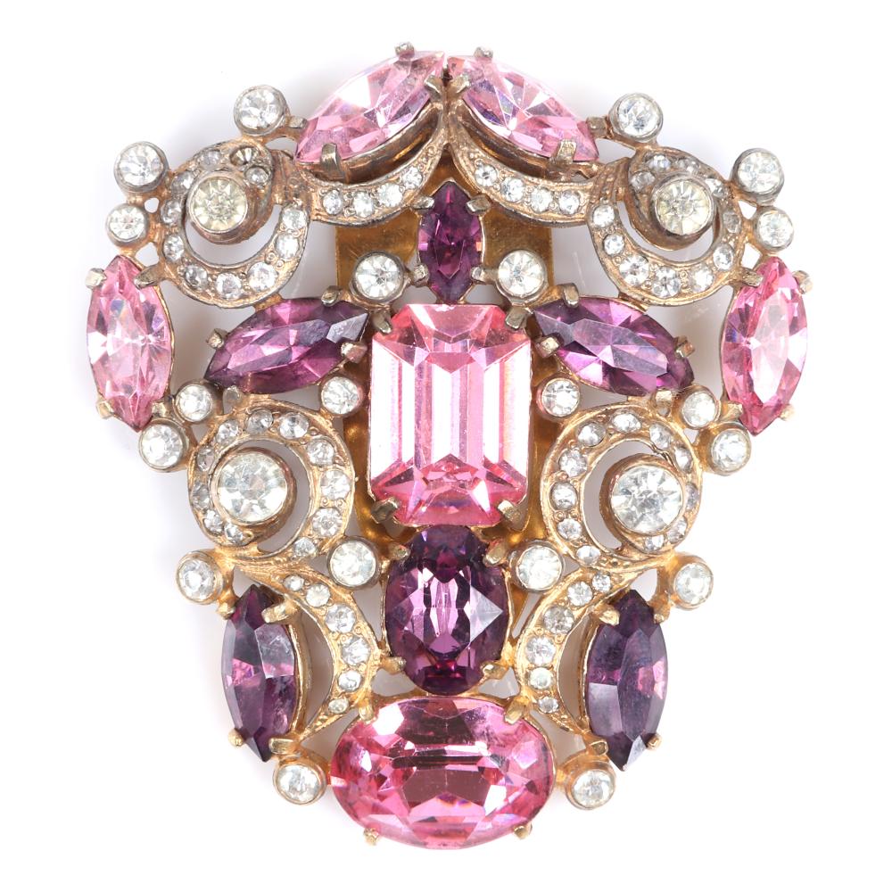 Appraisal: EISENBERG ORIGINAL BAROQUE DRESS CLIP WITH LARGE PINK AND AMETHYST