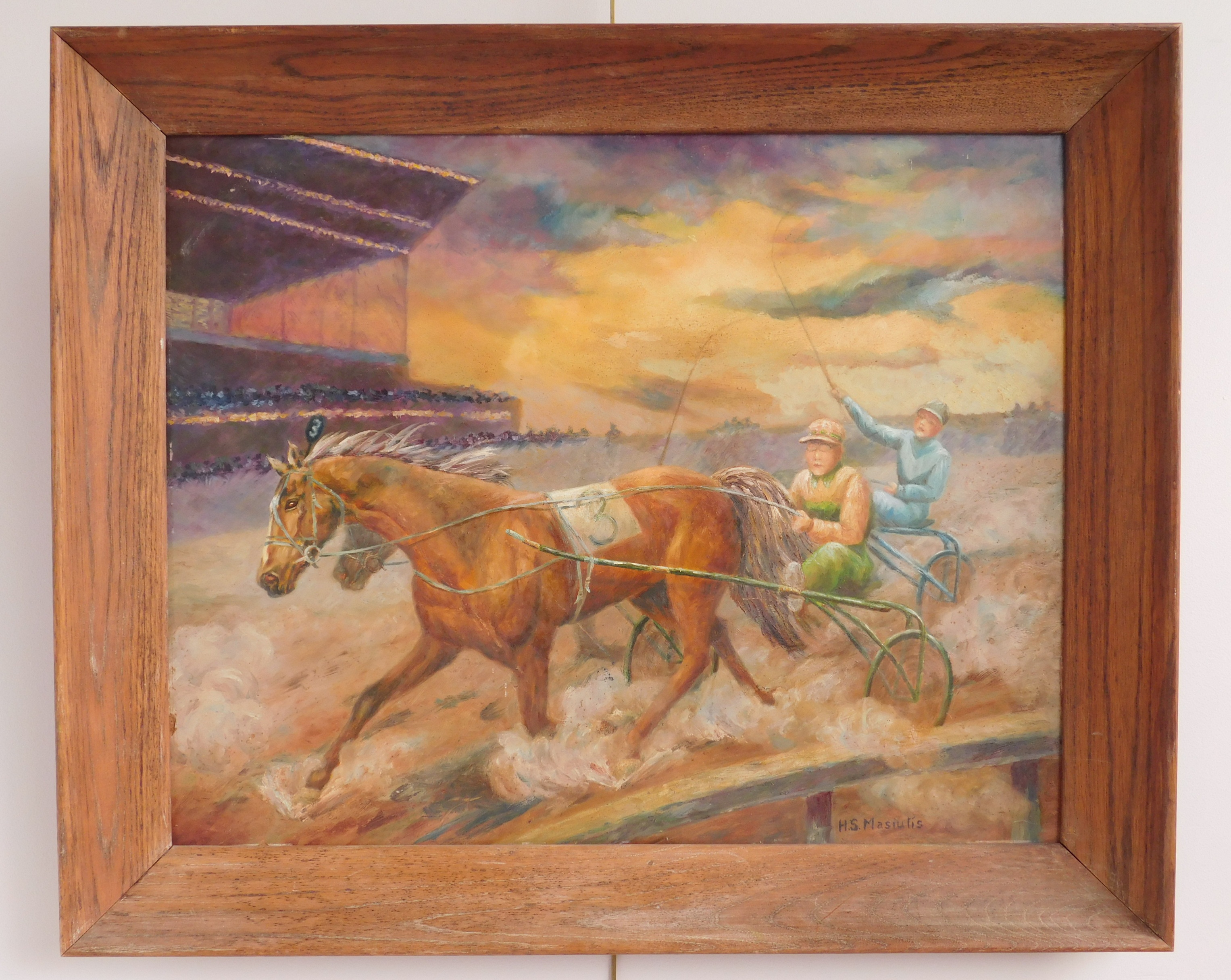 Appraisal: H S Masiulis American th c Trotters Race- oil on