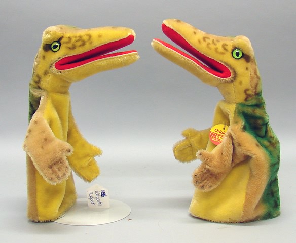 Appraisal: Pair of Gaty Alligator hand puppets Mohair bodies with felt