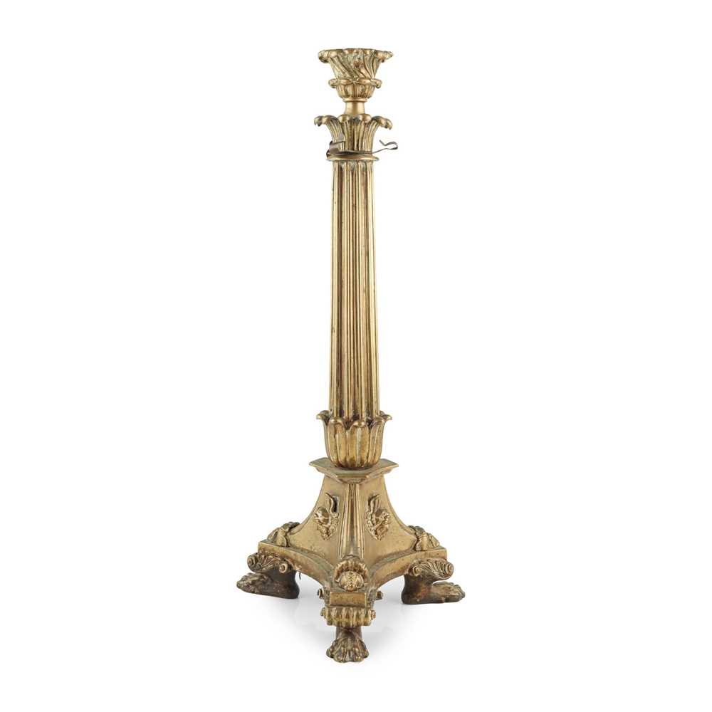 Appraisal: REGENCY BRASS LAMP BASE IN THE MANNER OF GEORGE BULLOCK