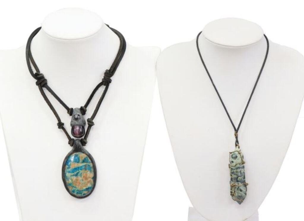 Appraisal: lot of Artisan one-of-a-kind wearable art statement necklaces Anothai Hansen