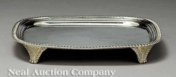 Appraisal: A George III Sterling Silver Salver W B London oblong