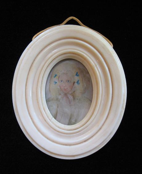 Appraisal: ENGLISH SCHOOL A portrait miniature of a young girl the