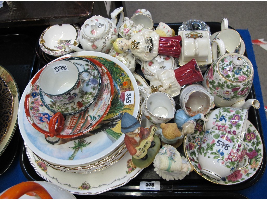 Appraisal: Tray lot of assorted ceramics - Crown Staffordshire tea for