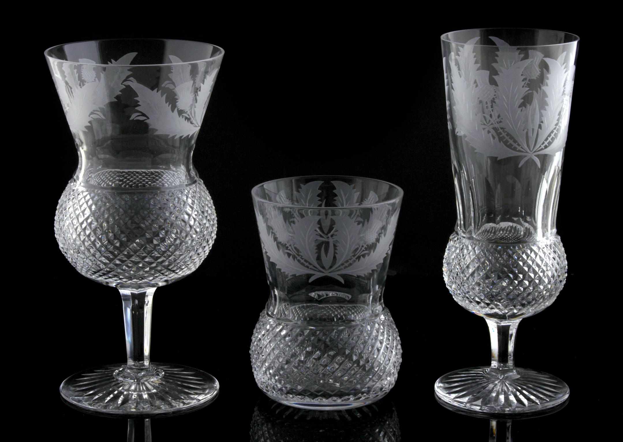 Appraisal: Property of various owners A set of Edinburgh stemware Comprising