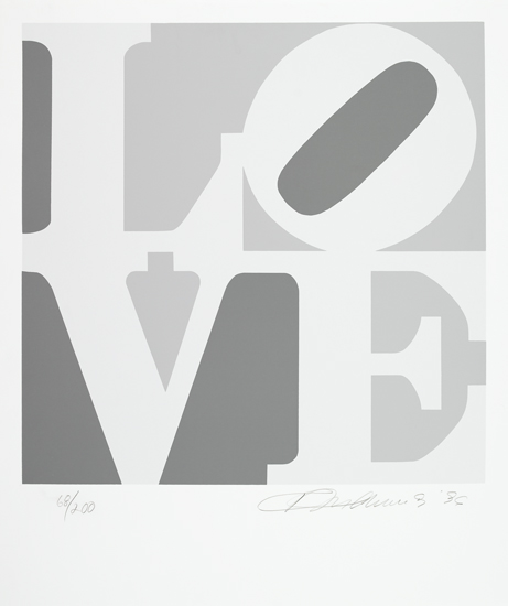 Appraisal: ROBERT INDIANA Gray Love Color screenprint on cream wove paper