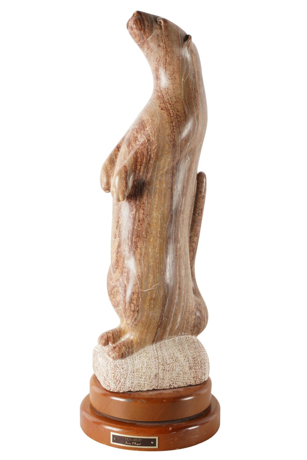 Appraisal: LARRY L'ARGENT TH CENTURY TEN-HUT depicting a standing otter carved