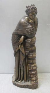 Appraisal: BARBEDIENNE Signed Classical Bronze of Pensive Woman Signed 'Barbedienne Foundeur'