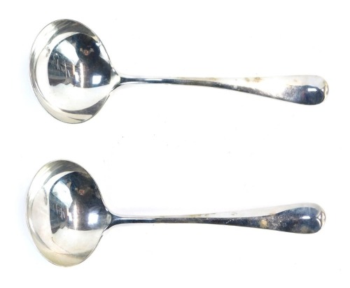 Appraisal: A pair of George VI silver Fiddle pattern serving ladles