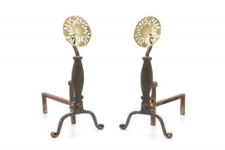 Appraisal: Pair VA Metalcrafters Dutch Baroque Andirons Virginia Metalcrafters American founded