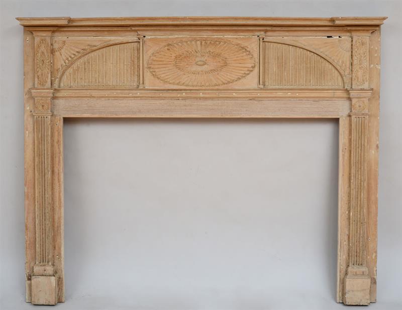 Appraisal: FEDERAL CARVED PINE FIREPLACE SURROUND The molded shelf with outset