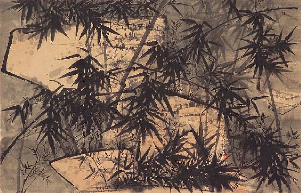 Appraisal: Wang Jiqian C C Wang - Bamboo Landscape Ink and