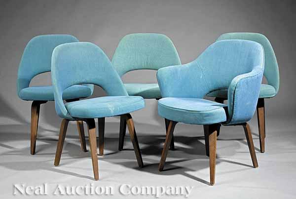 Appraisal: A Set of Five Modern Dining Chairs mid- th c