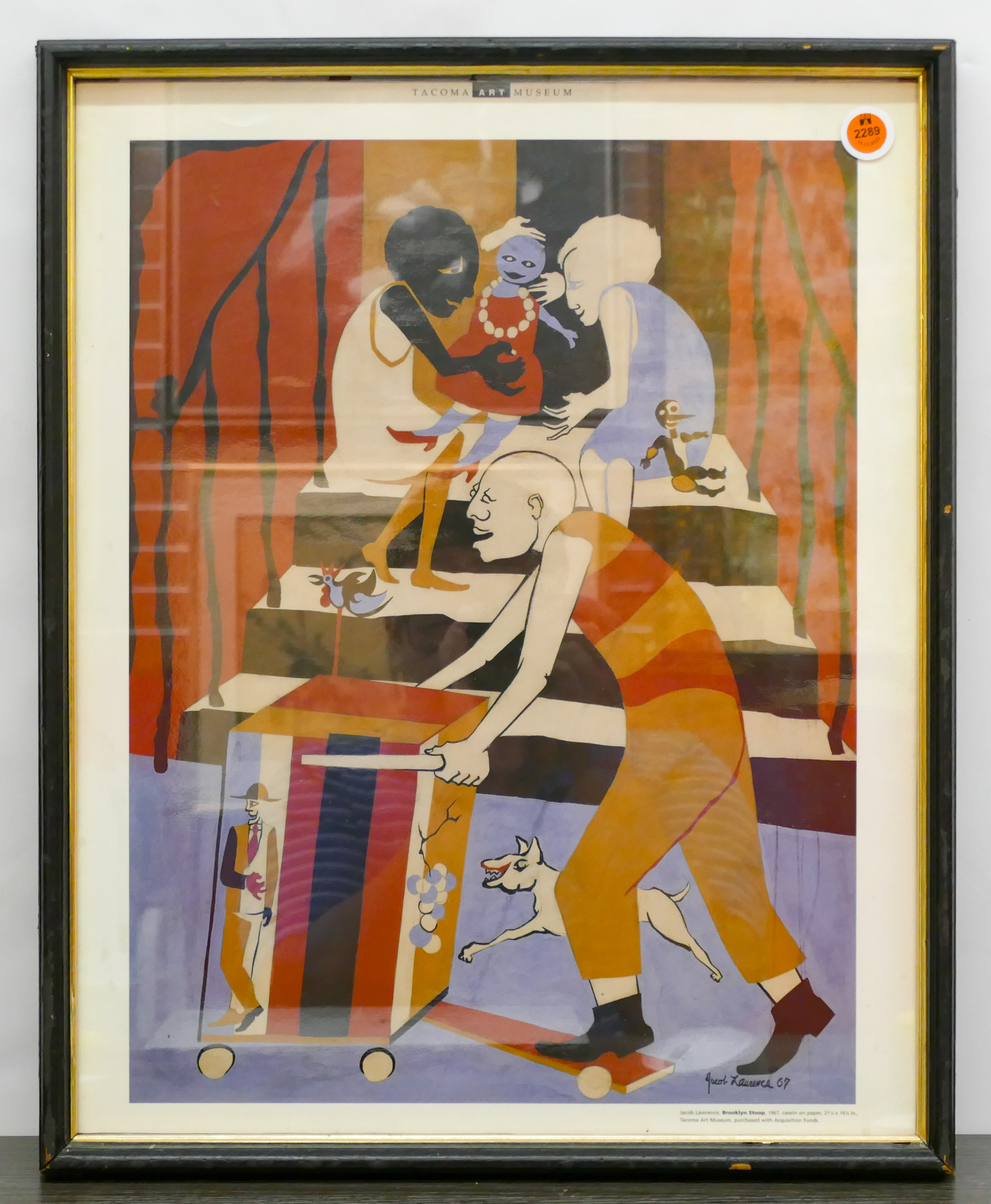 Appraisal: Jacob Lawrence ''Brooklyn Stoop'' Tacoma Art Museum Poster Framed ''x