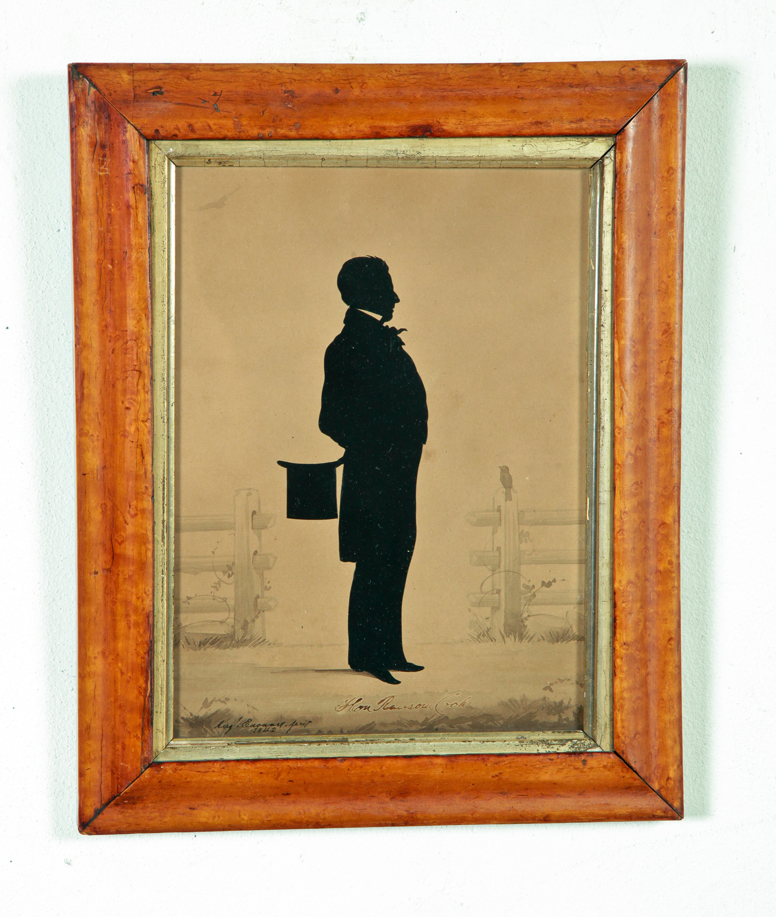 Appraisal: SILHOUETTE OF A MAN BY AUGUSTE EDOUART FRANCE - Signed