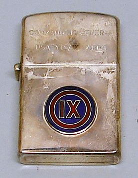 Appraisal: Sterling silver lighter featuring enameled insignia of the th IX