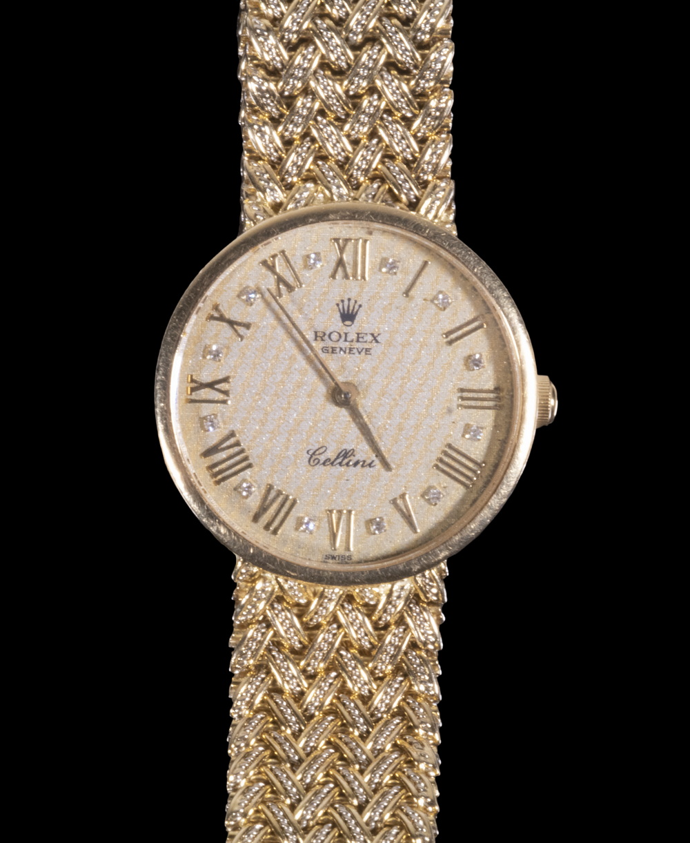 Appraisal: K GOLD LADIES ROLEX WRISTWATCH Cellini Model With diamond marker