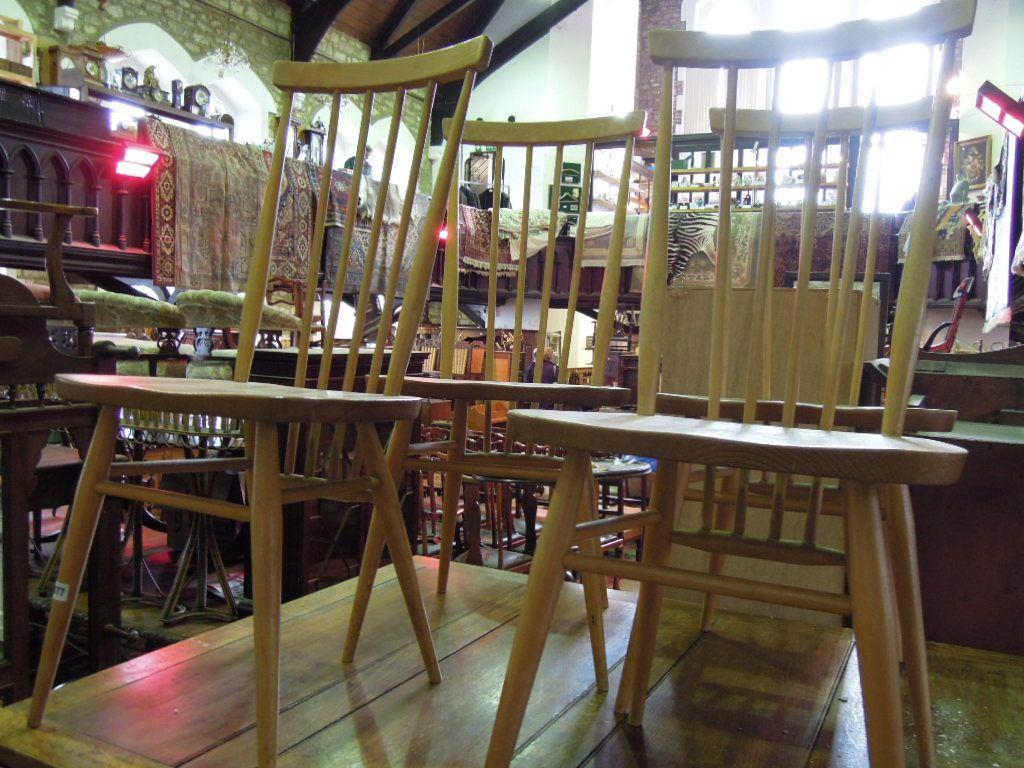 Appraisal: A set of four Ercol light elm and beech wood