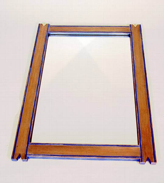 Appraisal: A 'Camp' painted pine rectangular mirror height in width in