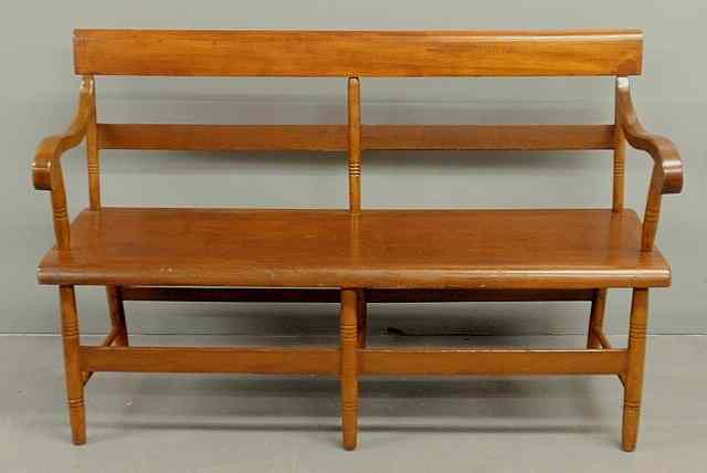 Appraisal: Small country pine and maple settee early th c h