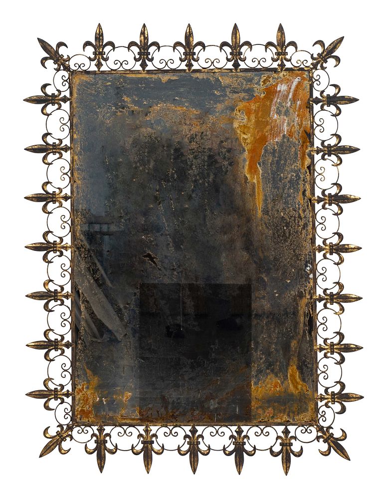 Appraisal: A Pair of Contemporary Iron-Work Mirrors Height x width inches