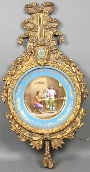 Appraisal: Late th early th Century Sevres porcelain handpainted plate plaque