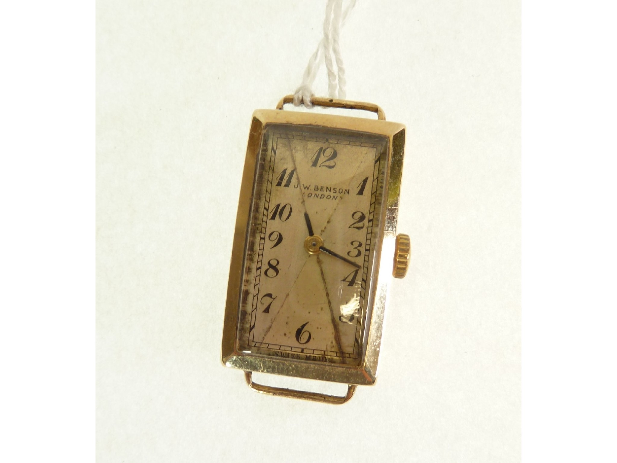 Appraisal: LADY'S CT GOLD CASED J W BENSON WRIST WATCH jewel