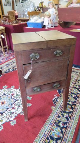 Appraisal: Antique Washstand fold-out with sink inside lower door and drawer