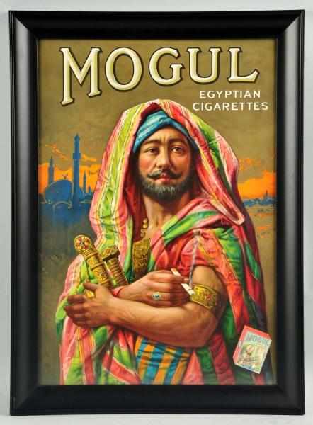 Appraisal: Large Cardboard Mogul Cigarettes Poster Description Circa Nicely framed under