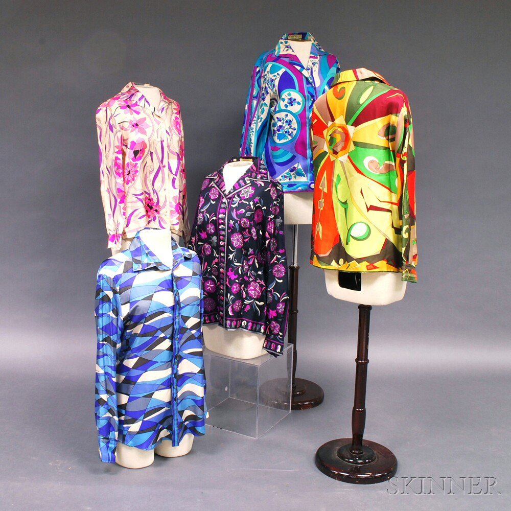 Appraisal: Five Emilio Pucci Silk Lady's Blouses Florence Italy retailed by