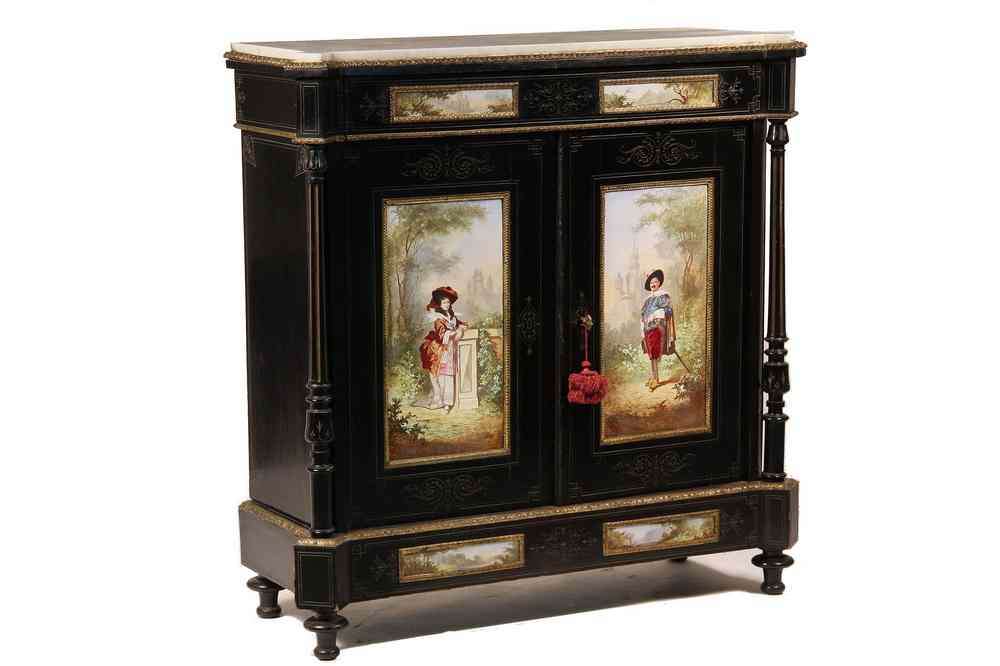 Appraisal: FINE HISTORIC FRENCH MARBLE TOP CABINET - Napoleon III Era