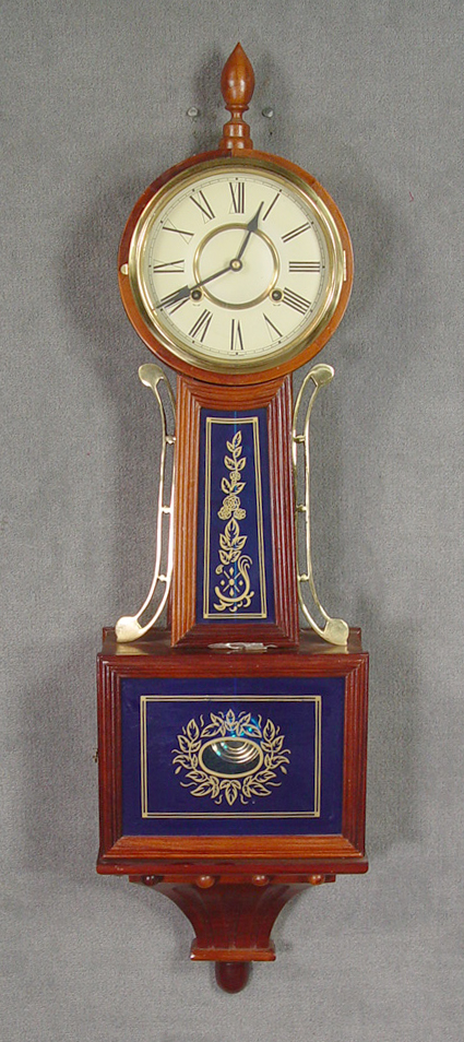 Appraisal: Reproduction Banjo Clock th Century Cherry case White painted Roman