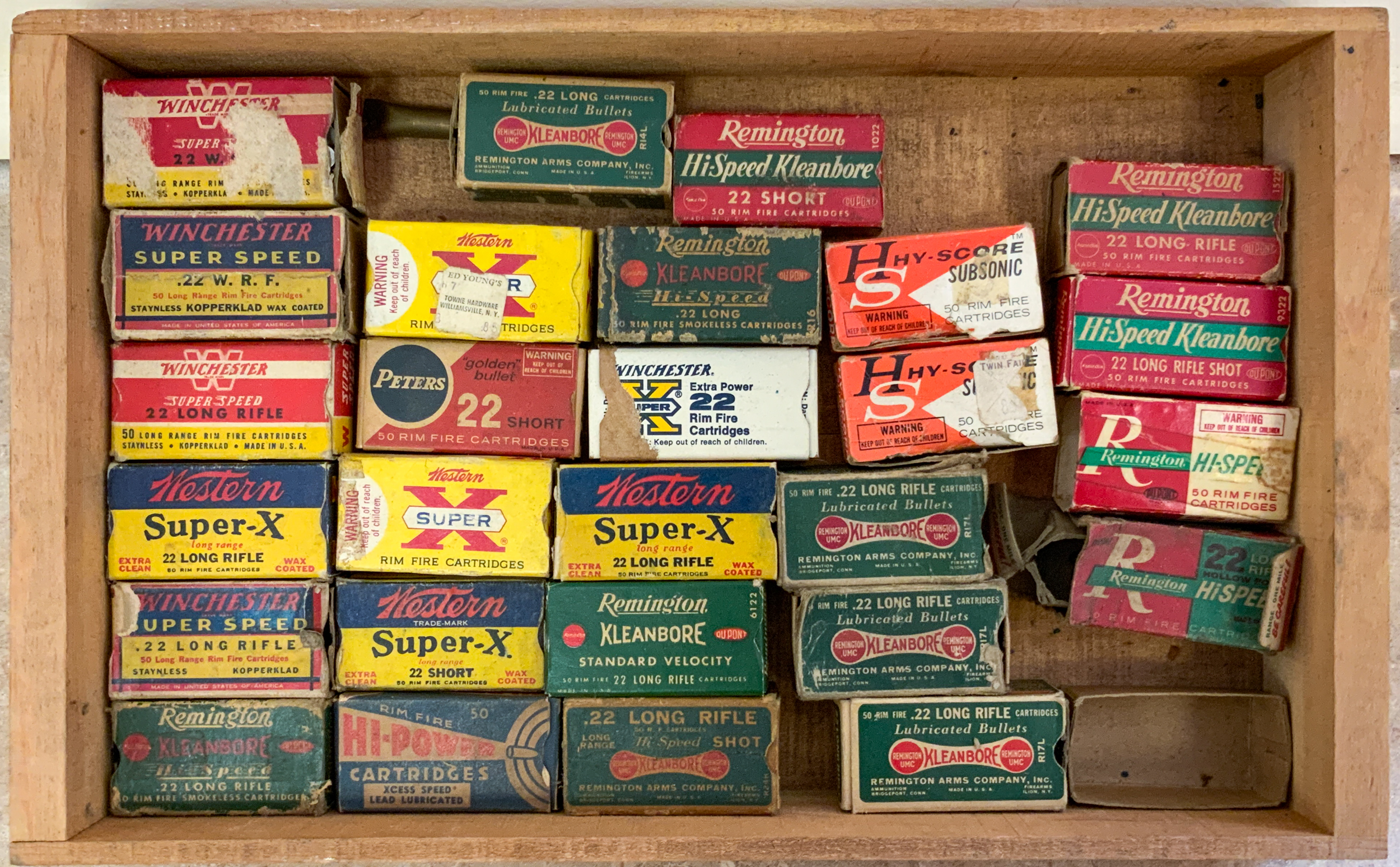 Appraisal: GROUP OF LONG RIFLE AMMO BOXES Some are full