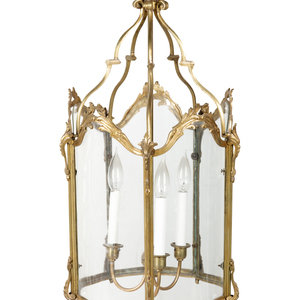 Appraisal: A Louis XV Style Brass Hall Lantern Mid- th Century