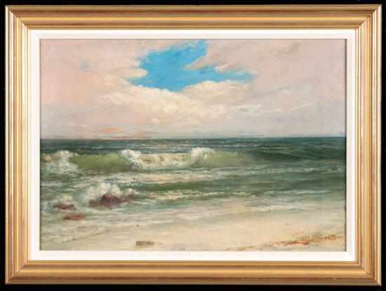 Appraisal: William Trost Richards American - Coastal Scene oil on canvas