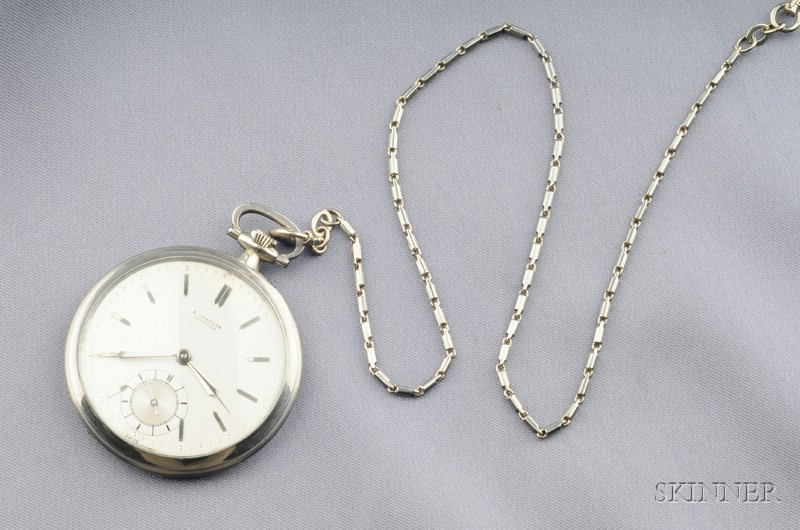 Appraisal: kt White Gold Open Face Pocket Watch Guebelin the silvertone