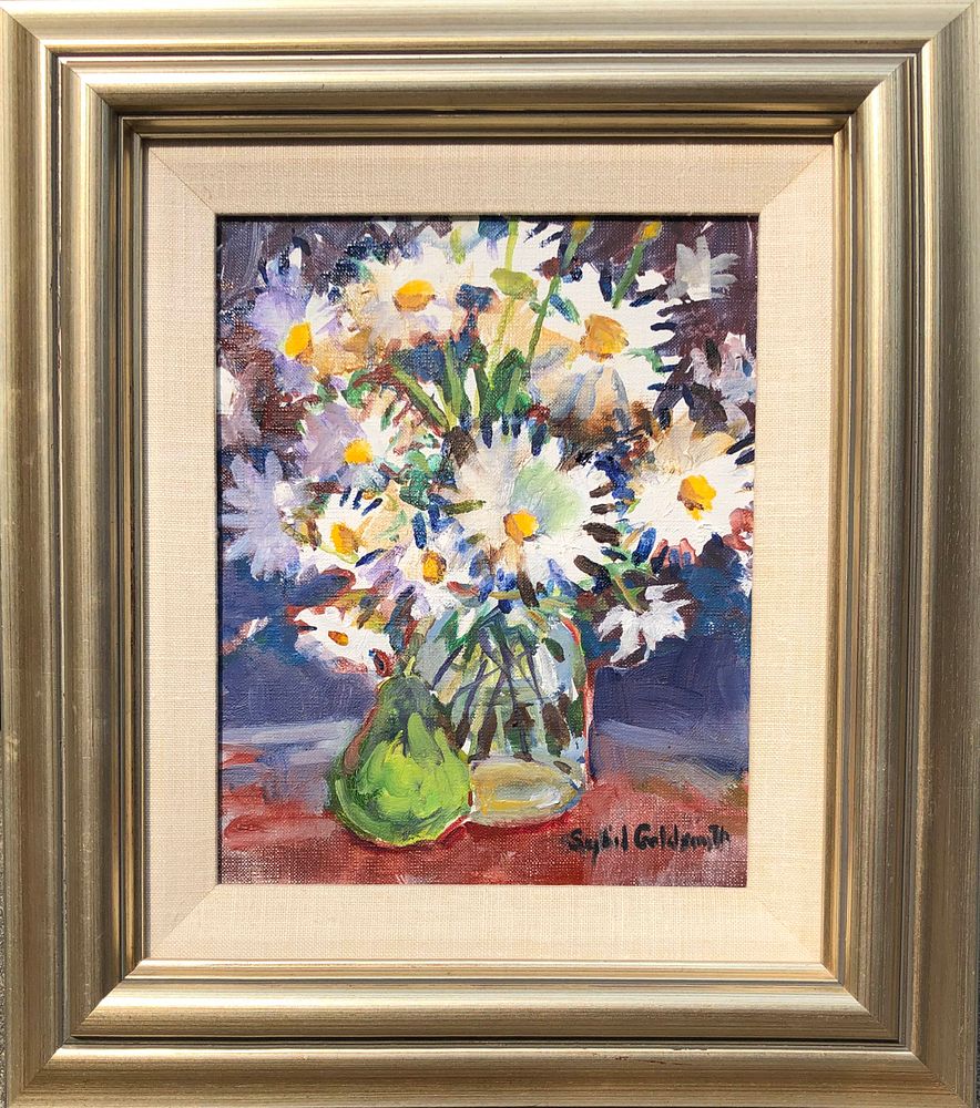 Appraisal: Sybil Goldsmith Oil on Canvas Daisies in a Glass Jar