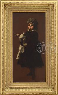 Appraisal: EASTMAN JOHNSON American - GIRL AND PET DOLL Oil on