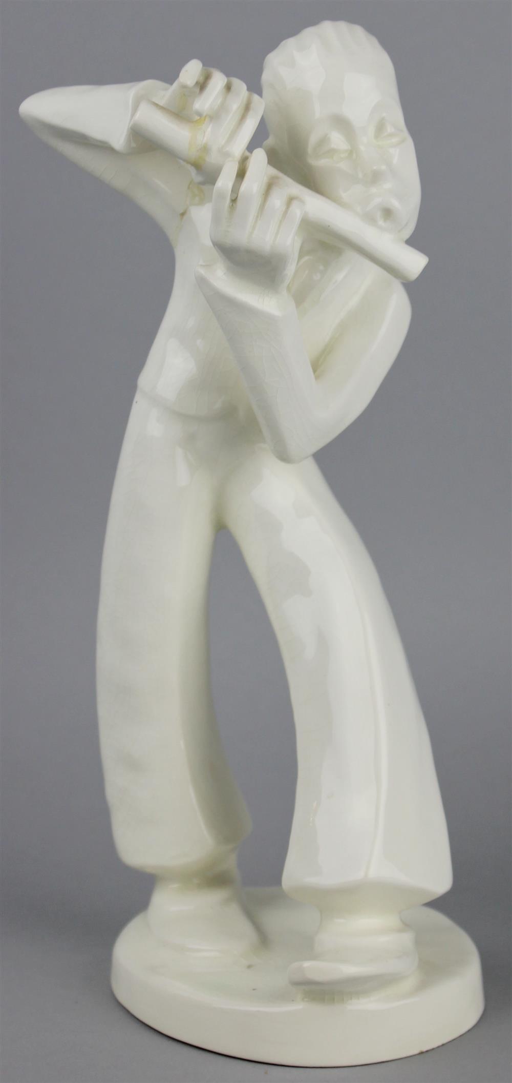 Appraisal: ROESLER CERAMIC FIGURE OF A FLUTIST marked made in Germany