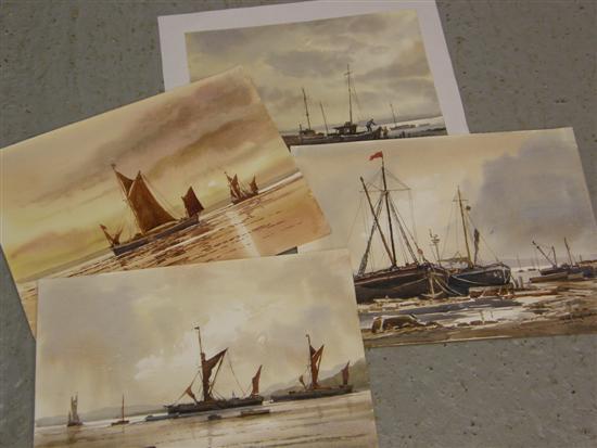 Appraisal: Keith Burtonshaw four watercolours of East Anglia all boating scenes