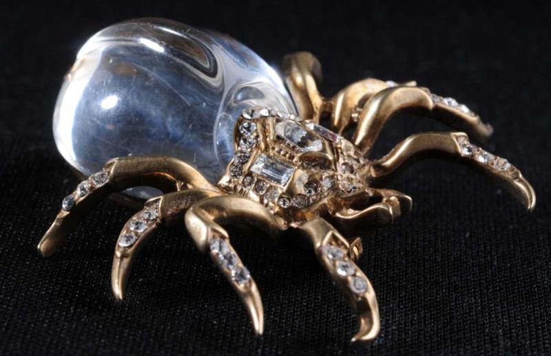 Appraisal: Sterling Jelly Belly Spider Pin Description Alfred Phillipe patent Gold