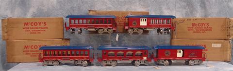 Appraisal: Piece McCoy wide gauge tin train set in original boxes