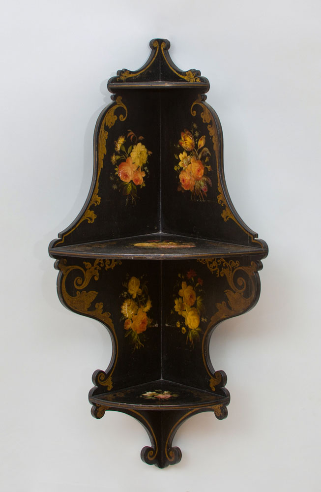 Appraisal: VICTORIAN PAINTED CORNER HANGING SHELF x x in Ambassador and