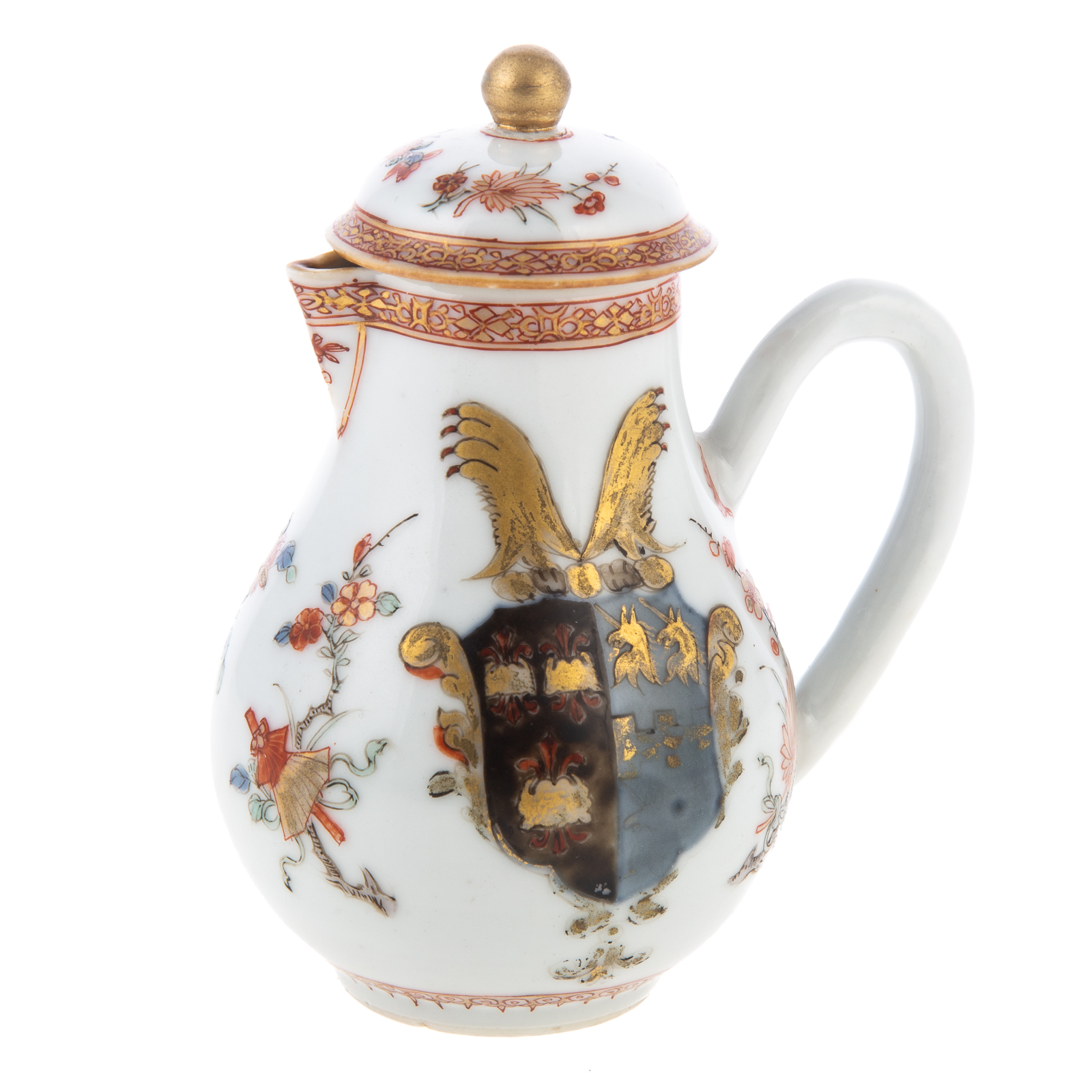 Appraisal: VERY RARE ENGLISH MARKET ARMORIAL CREAM JUG Kang Xi Era