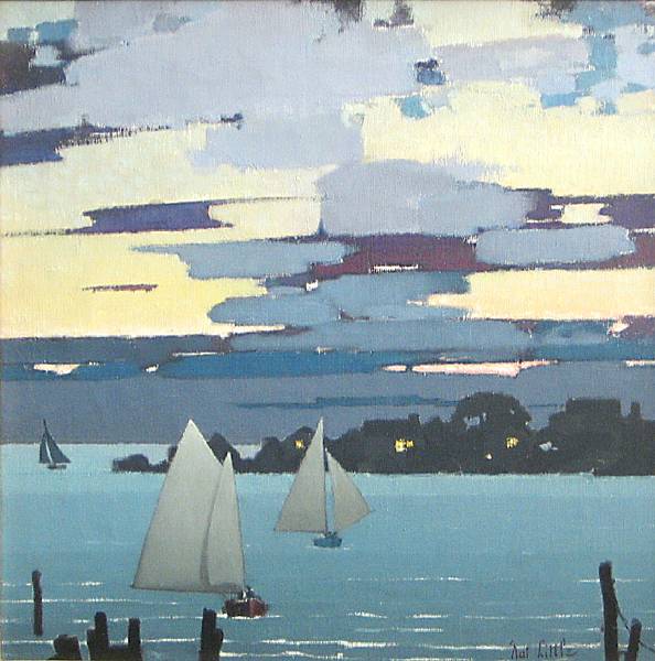 Appraisal: Nat Little American born Sailboats at sunset signed 'Nat Little'