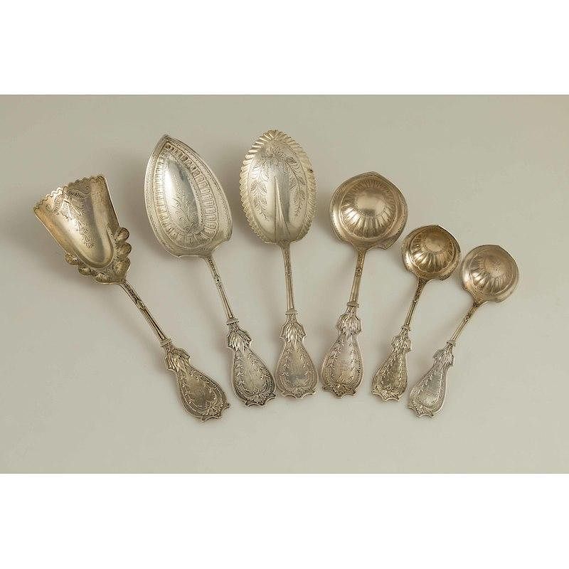 Appraisal: Silver Serving Pieces Faralone Pattern Six silver serving pieces Faralone