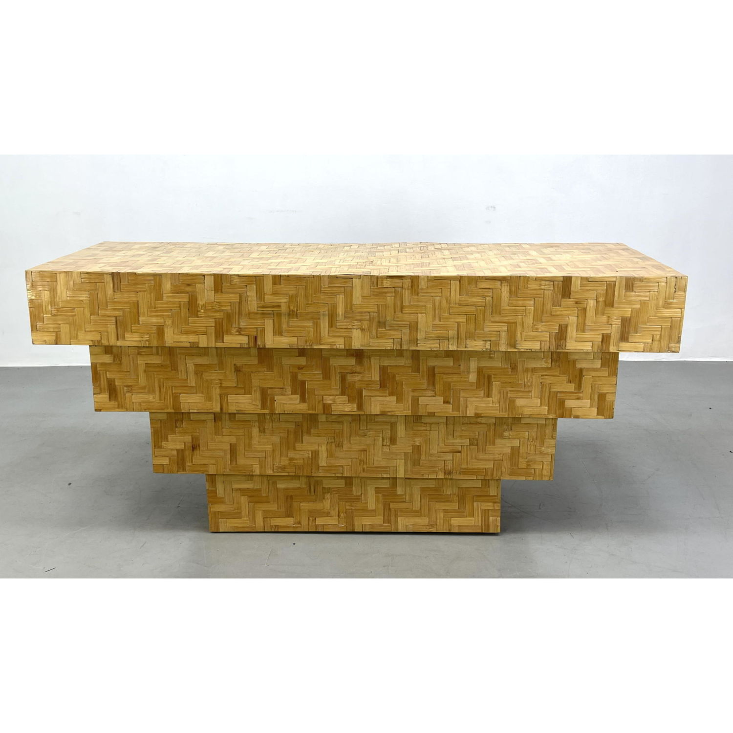 Appraisal: Miami modern woven rattan console table Dimensions H inches W