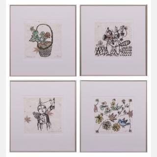 Appraisal: Lisa Chuan-Lee Cheng American th Century A Collection of Four