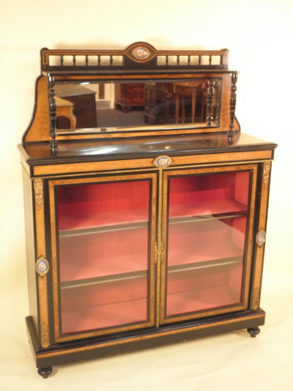 Appraisal: A Victorian ebonised and burr walnut chiffonier with gilt metal